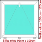Plastov okna S SOFT ka 95 a 100cm x vka 105-120cm 